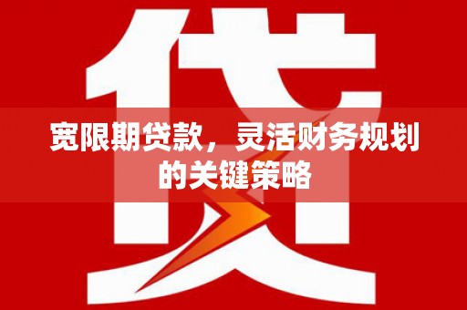 盂县宽限期贷款，灵活财务规划的关键策略