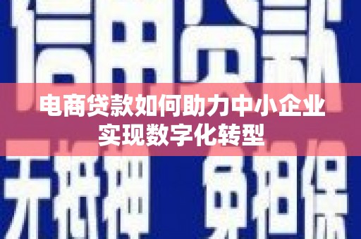 盂县电商贷款如何助力中小企业实现数字化转型