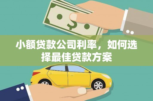 盂县小额贷款公司利率，如何选择最佳贷款方案