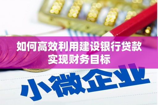 盂县如何高效利用建设银行贷款实现财务目标