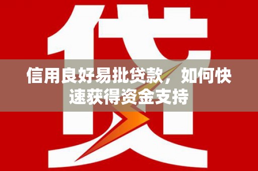 盂县信用良好易批贷款，如何快速获得资金支持